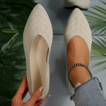 Moteri&scaron;ki batai su smailia nosimi Vienspalviai megzti slydimo batai Laisvalaikiai kvėpuojantys plok&scaron;čiapadžiai moteri&scaron;ki plok&scaron;čiapadžiai patogūs moteri&scaron;ki batai 35 smėlis