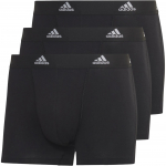 Adidas Active Flex Medvilninės Bokserio Apatinės Kelnaitės Su Logotipo Spaudiniu Vidutinio Auk&scaron;čio 3 Vnt. Vyri&scaron;kos Apatinės Kelnaitės Juodos GB0800 L