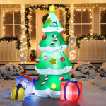 1,8 M Kalėdinė eglutė pripučiama Lauko dekoracija Milžini&scaron;ka su 3 dovanų dėžutėmis Įmontuoti LED &scaron;viestukai Pripučiamai Kalėdinei dekoracijai Christmas tree įvairiaspalvis