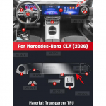 Skirta Mercedes Benz CLA 2026 Naujosios energijos Anti-scratch Automobilio interjero centrinės konsolės media prietaisų skydelio navigacijos TPU apsauginė plėvelė Left rudder driving