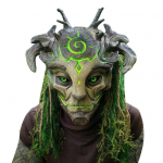 Pilnos galvos kaukė Tampri Realisti&scaron;ka Helovino reikmenys Linksmas Karnavalas Lateksinė Žaliojo Mi&scaron;ko Elfas Senolio Kaukė su &Scaron;viesa Cosplay