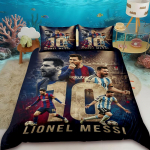 Antklodės užvalkalas Lionelis Messi Futbolo Superžvaigždė Lovos patalynės komplektas Spausdintas antklodės užvalkalas Lovos patalynės komplektas Mink&scaron;tas Karali&scaron;kojo dydžio pilnas lovos patalynės komplektas Berniukui 140cmx200cm