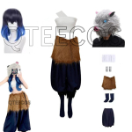 Moterų Helovino Kostiumai Anime Demonas Hashibira Inosuke Cosplay Kiaulės Kaukė Kelnės Su Įvyniojimu Kimetsu no Yaiba Perukas Kostiumas S black