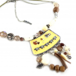 Les Tr&eacute;sors De Lily [E0659] - Collier Cr&eacute;ateur 'Mimosas' Beige smėlis