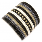 Les Tr&eacute;sors De Lily [L4397] - Bracelet cr&eacute;ateur 'Katmandou' noir gris blanc juoda