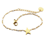 Les Tr&eacute;sors De Lily [R0256] - Bracelet cr&eacute;ateur Acier 'Une Etoile est N&eacute;e' blanc dor&eacute; - 10x10 mm balta