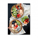 Pusryčiai &Scaron;okoladinis Žiedas Tortas Kava Duona &Scaron;iaurės &scaron;alių plakatai Spaudiniai Sienos Menas Drobė Tapyba Paveikslėliai Desertų parduotuvė Namų dekoras 21x30 No Frame