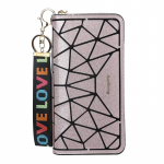 Moteri&scaron;ka madinga blizganti ilga piniginė su virvele Pu odinis sankabos krep&scaron;ys su užtrauktuku Mobiliojo telefono krep&scaron;ys Moteri&scaron;ka kelių kortelių piniginė