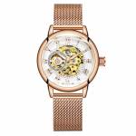 Moteri&scaron;ki laikrodžiai Rose Gold Watch Moteri&scaron;ki automatiniai mechaniniai skeleto laikrodžiai rožinio aukso spalvos