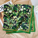 Madinga medvilninė medvilninė kaklaskarė, moteri&scaron;ka, prabangi gėlėmis puo&scaron;ta skarelė, nosinaitė, kvadratinė galvos juosta 68x68cm