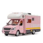 1/32 Scale Camper RV Kemperių žaislai, Metalinės pramoginės transporto priemonės Pretend Play Atsitraukite Modelis Automobilių durys ir Markizės atviros &scaron;viesos garsas berniukams 1/32-Size:21.5*9.5*7.5cm