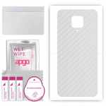 apgo Protective Skin Sticker for the back compatible with Xiaomi Redmi Note 9 Pro, Wrap Film, Foil, Vinyl - Pattern Transparent Carbon
