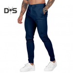 Vyri&scaron;kos kelnės Slim Fit, vienspalvės, kulk&scaron;nies ilgio, mink&scaron;tos, kvėpuojančios vidurio juosmens mygtuku Užsegamas užtrauktuku Vyri&scaron;kos kasdienės kelnės L &scaron;viesios chaki spalvos