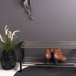 House Nordic &Eacute;tag&egrave;re &agrave; chaussures Kaia M&eacute;tal Noir
