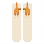 Kojinės Unisex Medvilninės Vidutinio ilgio Kojinės Patogios Animacinio Katino Kiau&scaron;inio Kojinės Mielos ir Juokingos One Size juoda