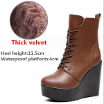 Moteri&scaron;ki natūralios odos aulinukai žiemai, moteri&scaron;ki pliu&scaron;iniai sniego batai, platforminiai aulinukai su plei&scaron;tu, moteri&scaron;ki batai su auk&scaron;tu kulnu, dydžiai 33-43 38