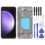 Skirta Samsung Galaxy S23 FE SM-S711B 6,43 colio OLED LCD ekranui su lietimui jautriu sluoksniu, pilnas surinkimas su rėmeliu (Juoda) juoda