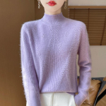 Moteri&scaron;kas ka&scaron;myro megztinis Qinghe ka&scaron;myras 30% ka&scaron;myras 70% vilna rudeninis ir žieminis puloveris &scaron;iltas ir madingas L smėlis