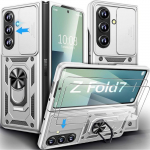 Coque de protection - BOOLING - Galaxy Z Fold 7 - Argent&eacute; - Antichoc - Avec Anneau Rotatif