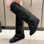 Moteri&scaron;ki auk&scaron;takulniai batai su smailia nosimi Kauboji&scaron;ki batai iki kelių auk&scaron;tai auk&scaron;ti batai Stambūs vidutinio kulno dizainerio žieminiai &bdquo;Chelsea&ldquo; batai 2024 m. &bdquo;Gladiator Zapatos&ldquo; tendencija 42