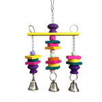 Namu ūkio gyvūnų reikmenys Spalvingas pauk&scaron;čių žaislas Papūga Kabantis medinis sūpynės varpeliais Papūgėlė Banguotoji papūgėlė Kakadu Reikmenys Įrankiai Aksesuarai 1