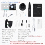 YUSENDENT COXO C-SMART-MINI AP+ Bes &scaron;epetėlių Dantų Endo Variklis Smart su LED Lempa 16:1 standartinis kampas su apex lokatoriumi 1 parduotas EU Plug juoda