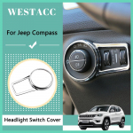 ABS Automobilio Priekinio Žibinto Lempos Jungiklio Skydelio Dangtelio Dekoravimo Lipdukas Apdaila Jeep Compass 2017 - Interjeras Glossy Silver