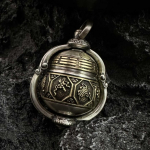 Karoliai Tianshi Magi&scaron;kas ginklas Penki griaustiniai Moliūgas Amuletas Besisukantis Laimės pakabukas 50CM(Necklace Size) sidabras