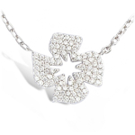 Les Tr&eacute;sors De Lily [L4598] - Collier Argent 'Tr&egrave;fle' blanc argent&eacute; (rhodi&eacute;) - 15x15 mm