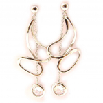 Les Tr&eacute;sors De Lily [L4666] - Boucles Argent 'D&eacute;esse' blanc argent&eacute; (rhodi&eacute;) - 45x15 mm