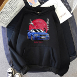 Japoni&scaron;ki gatvės aprangos anime vyri&scaron;ki megztiniai, skirti JDM Car Skyline GT-R R34 Initial D Hoodie Laisvalaikio vir&scaron;ūnės ilgomis rankovėmis Oversized Hoody S