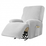 Velvet Fabric Recliner kėdės užvalkalas Lazy Boy Relax Atlo&scaron;iamas sofos užvalkalas Elastinis fotelio užvalkalas, skirtas svetainei namuose 3 Seater sidabras