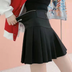 Y2K Harajuku sagos raidėmis margintas klostuotas sijonas elastingas auk&scaron;tu juosmeniu A linijos mini sijonas Korėjos mados mokyklos Kawaii moterų sijonas XXL juoda