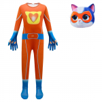 Vaikų SuperKitties kombinezonas su kauke Halloween Cat Cosplay apranga 130
