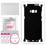 Apgo apsauginis odos lipdukas nugarai ir &scaron;onams, suderinamas su Samsung Galaxy S8, pilna apvyniojama plėvelė, folija, vinilas &ndash; matinės juodos spalvos ra&scaron;tas