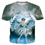 Nauji madingi &scaron;aunūs 3D Saint Seiya marginti mar&scaron;kinėliai, laisvalaikio stiliaus mar&scaron;kinėliai Anime Saint Seiya Vyri&scaron;ki/moteri&scaron;ki gatvės aprangos mar&scaron;kinėliai trumpomis rankovėmis XL
