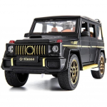 1/24 Benz G63 AMG modelinis automobilis, cinko lydinio atitraukiamas žaislinis automobilis su garsu ir &scaron;viesa vaikams, berniukui, mergaitei, dovana 1/24-Size:22*9.5*6.9cm juoda