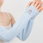 Vasarinės ledinės &scaron;ilko rankovės moterims, apsaugančios nuo saulės nudegimo, su UV spinduliais apsaugančia dviračių rankovės mėlyna