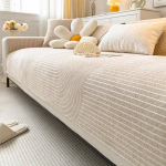 Kreminis vėjo sofos užvalkalas &Scaron;enilinis sofos padas Vienspalvis Svetainės sofos pagalvėlė Neslidžios linijos ra&scaron;to sofos pagalvėlė namų dulkių kilimėlis 45x45cm pillowcase