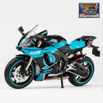 1/12 Yamaha YZF-R1M Lydinio Lenktyninio Motociklo Modelis Diecast Gatvės Sportinio Motociklo Modelis Simuliacija Garsas ir &Scaron;viesa Vaikų Žaislai Dovana žalsvai mėlyna