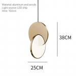 Led pakabinamas &scaron;viestuvas miegamojo prie lovos vie&scaron;bučio dekoravimui restoranas Lubų &scaron;viestuvai Blizgesys Modernus lubų ap&scaron;vietimas diameter-38cm auksas
