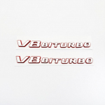 2 vnt. Nauja spalva blokuojanti raidė V8 BITURBO emblema Automobilio stiliaus sparno logotipas Lipdukas Chromas Juoda Raudona Black Red