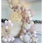 Rūkas Rožinė Balta Bohemi&scaron;kos Vestuvės Nuotakos Vonios Vakarėlis Balionai Vaikų Gimtadienio Merginos Dekoracija Fog pink balloon chain