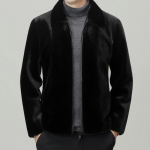 Naujas žieminis auksinio audinio imitacijos audinės kailis, vientisas vidutinio amžiaus tėčio drabužis, vienspalvis atlapas 5XL