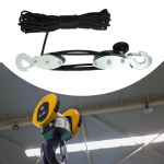 Virvių kėlimo blokas ir įtaisų skriemulių sistema, ne&scaron;iojamasis sunkiasvoris 270 laipsnių pasukamas kablys 15m Rope_3 Wheel Black Rope