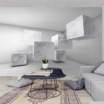 3D stereo geometriniai tapetai svetainei, miegamajam, kabinetui, kūrybingi sienų tapybos paveikslai, kavinės foninės sienos tapetai, dekoras, 3D freska 200 cm(W) x 140 cm(H)