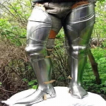 Voki&scaron;kas gotikinis riterio kojų &scaron;arvas, pilnas plieninis kojų apsaugas, rankų darbo, skirtas rekonstrukcijoms, LARP, kojų &scaron;arvas, skirtas cosplay