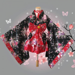 Senbonzakura Cosplay Kimono: Sakura tarnaitės pasirodymo kostiumas Adult XXXL raudona