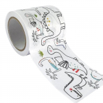 Masking tape large &agrave; colorier - Dinosaures 4,6 cm x 5 m balta