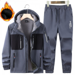&bdquo;Winter Plus Velvet&ldquo; vandeniui atsparus striukės kostiumas, darbo drabužiai, vyri&scaron;kas žieminis lauko sustorėjimas, &scaron;iltas ir atsparus &scaron;alčiui 2 dalių kostiumas XXXXL